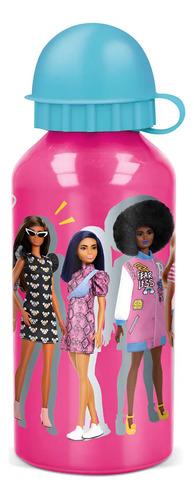 Botella De Aluminio Barbie 400 Ml Agua Bebidas Verano Rosa Rosa Chicle