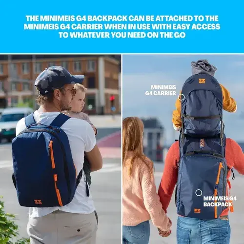 Mochila Minimeis G4 28l Marina Compatible Con Portabebés G4 Azul Marino 2
