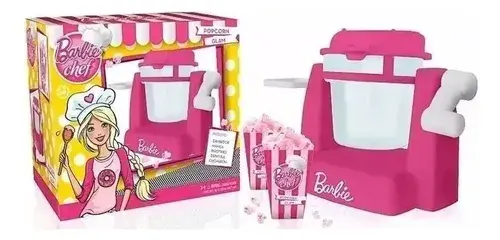 Barbie Chef Pochoclera Popcorn Glam Fabrica Pochocolos Rosa 5