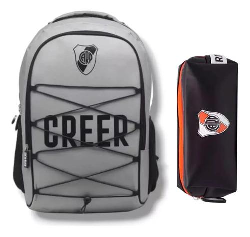 Combo Mochila + Cartuchera Escolar River Plate Deportiva Lic 13