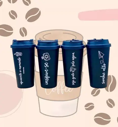 Vaso De Cafe Negro Con Frases Estilo Oficina Desayuno 450ml Negro Frases 2