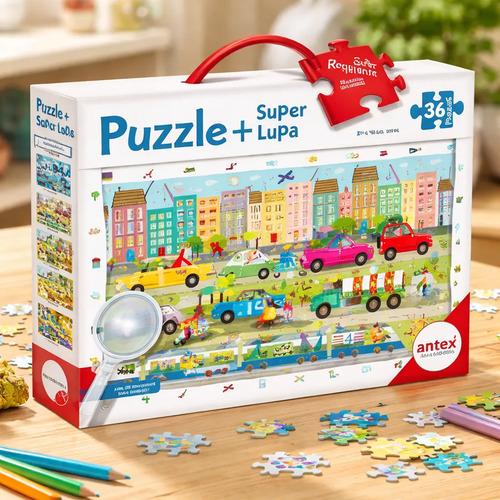 Puzzle Rompecabeza Gigante 36 Piezas Más Lupa Antex 3033