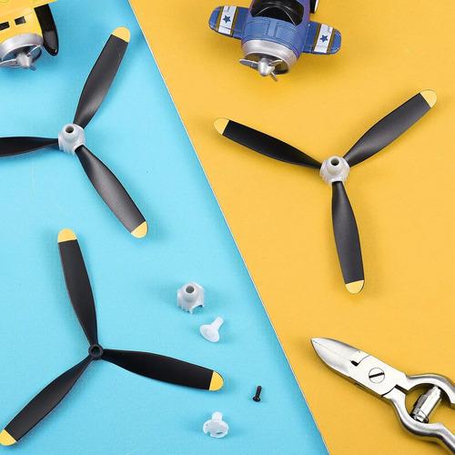 Hélices De Avión Rc 3 Aspas Outus Con Adaptadores 40cm Negro 6