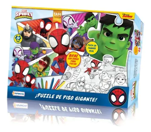 Puzzle Spidey 24 Pizas Gigante De Piso Bifaz Tapimovil 5