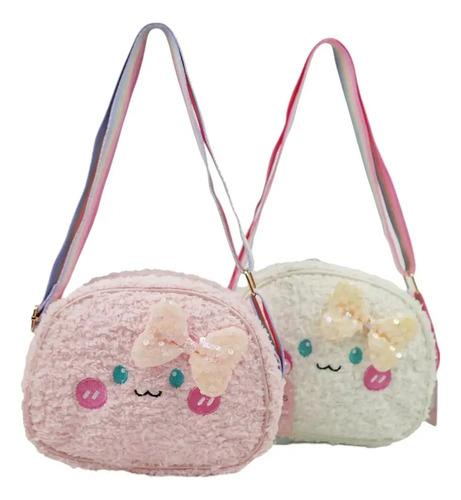 Bolso Peluche Trendy Morral Nena Cartera Gatito Porta Cosmet