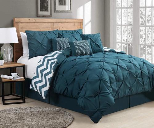 Juego De Ropa De Cama Geneva Home Fashion Verde Azulado Geométrico