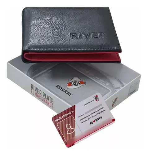 Billetera De Hombre River Plate De Cuero Licencia Original