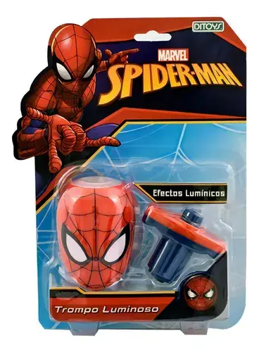 Spiderman Trompo Luminoso Hombre Araña Marvel Orig. Ditoys Color Rojo