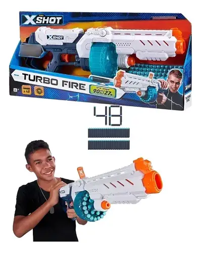 Ametralladora Pistola Lanza Dardo Premium Gigante Turbo Fire Negro