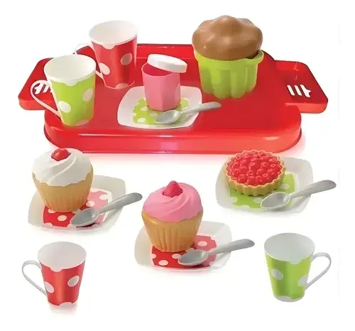 Juego Bandeja De Cafe 100% Chef. Antex 1145 Color Rojo Y Verde