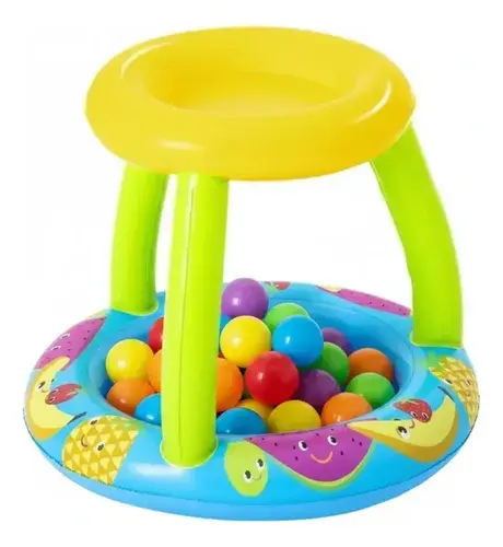 Combo Pileta Pelotero Bebe Frutas Con Techo + 100 Pelotas Multicolor