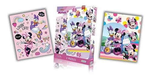 Rompecabeza Puzzle X2 Disney Minnie 24 Y 36 Piezas Tapimovil