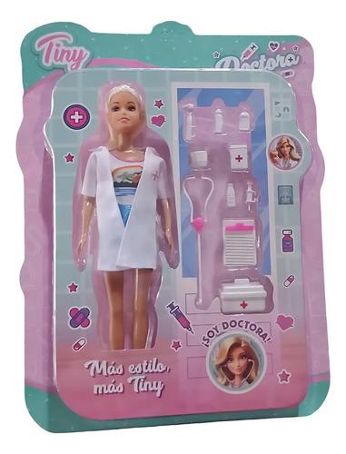 Muñeca Tiny Fantasy Doctora Articulada Coleccionable Con Accesorios Medicos Estetoscopio Jeringa Maletin De Juguete Regalo Infantil Niñas Juego De Rol Profesiones Super Cute Bebotes Silicona