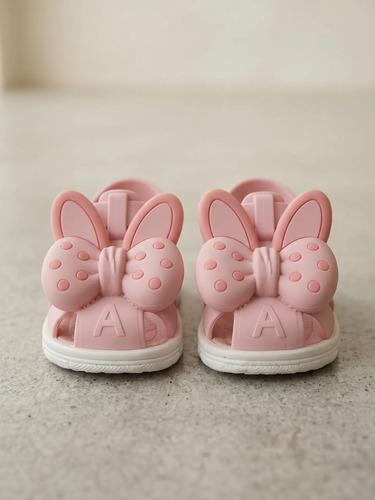 Sandalias Bebe Nene Nena Livianas De Verano Antideslizante Moño Rosa 18 Goma