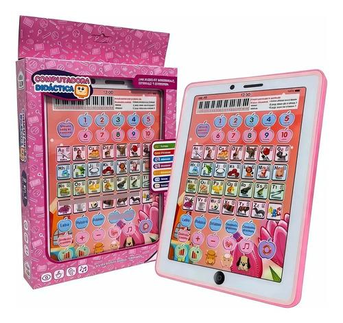 Tablet Didáctica Interactiva Infantil Con 4 Actividades Rosa