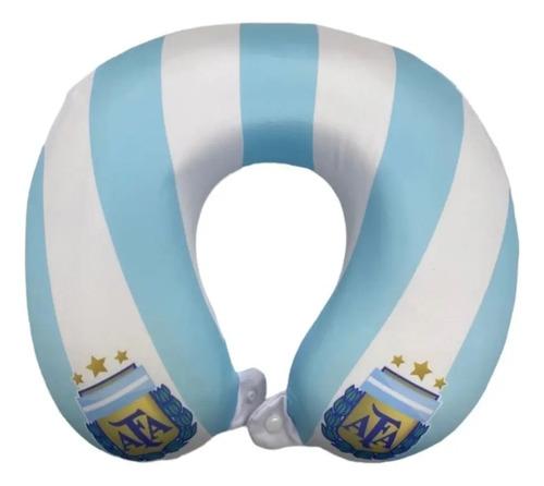 Cuello Almohada Viaje Inteligente Viscoelastica Boca River Color Afa Celeste Y Blanco Afa Celeste Blanco Rayado