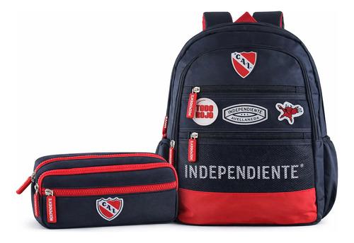 Combo Mochila + Cartuchera Independiente Reforzada Escolar