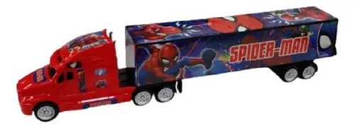 Camion Spiderman Hombre Araña A Friccion 37 Cm Sebigus Color Rojo Y Azul