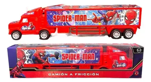 Camion A Friccion Spiderman Hombre Araña 36cm Sebigus Color Rojo