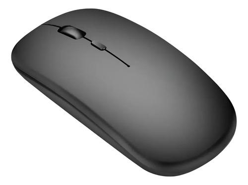 Mouse Inalámbrico Recargable Usb + Bluetooth 1200 Dpi 10 M Negro