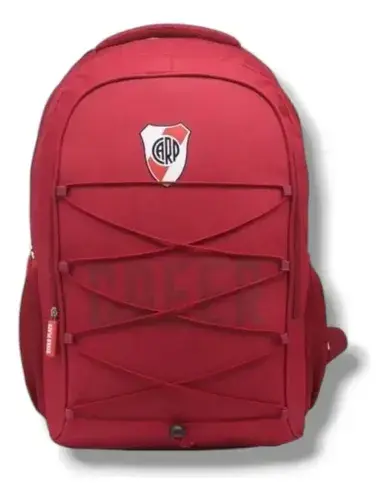 Mochila Escolar River Plate Licencia Impermeable Color Rojo