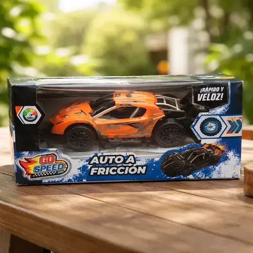 Auto De Carreras Rally A Friccion Con Ruedas De Goma Auto De Carreras Naranja