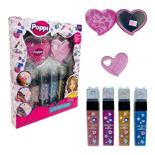 Mi Primer Set De Cabello Fashion Pinta Pelo Brillos Infantil