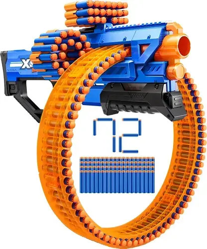 Ametralladora Arma Lanza Dardos Gigante 72 Dardos X-shot Mad Azul