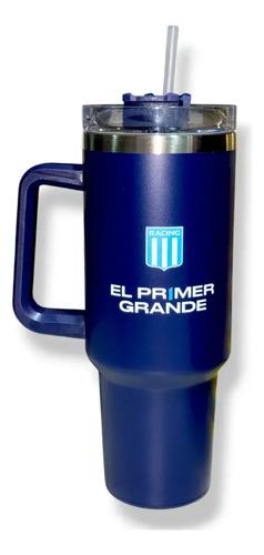 Vaso Térmico Racing Club Con Manija Y Tapa 1.2 L Licencia Of Azul Racing