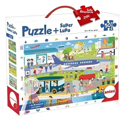 Rompezabezas Puzzle 50 Piezas Con Lupa Original Antex 3035