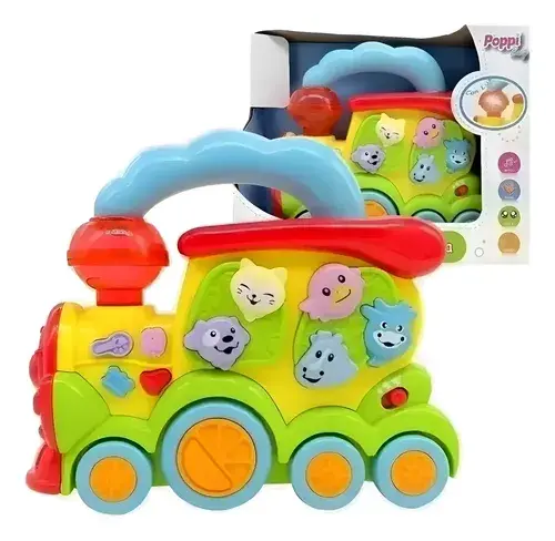 Tren Infantil Musical Con Sonidos Animales Y Luz Poppi Bebe