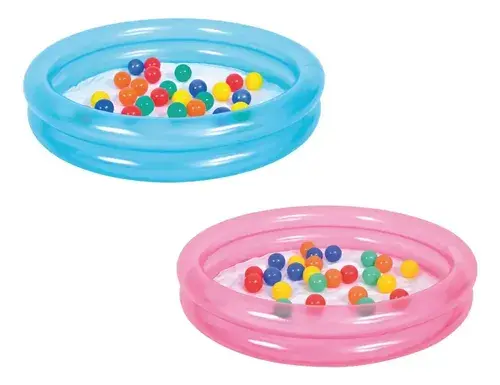 Pileta Inflable Redonda Rosa Jilong Para Niños 95cm 120l Con Pelotas