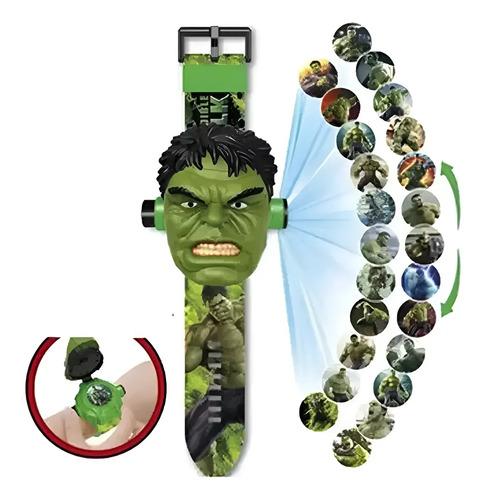 Reloj Proyector Hulk Smash De 24 Imágenes De Real Avengers Verde