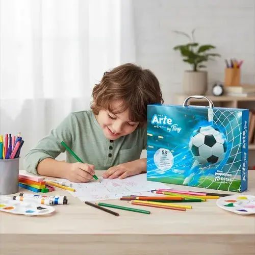 Set Valija De Arte Escolar 53 Piezas Lápices Colores Fibras
