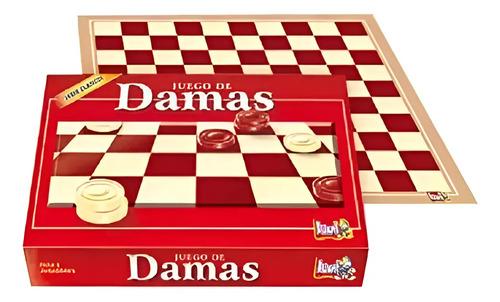 Juego De Mesa Damas Clásico Tablero 40x40 Cm Estrategia Luni