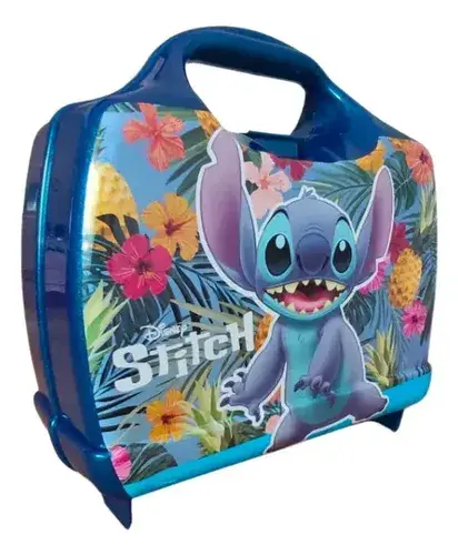 Lunchera Rígida Stich Infantil Vianda Comidas Colegio Disney Azul