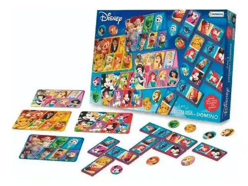 Loteria + Domino 2 En 1 Pelis Disney Juegos De Mesa Infantil