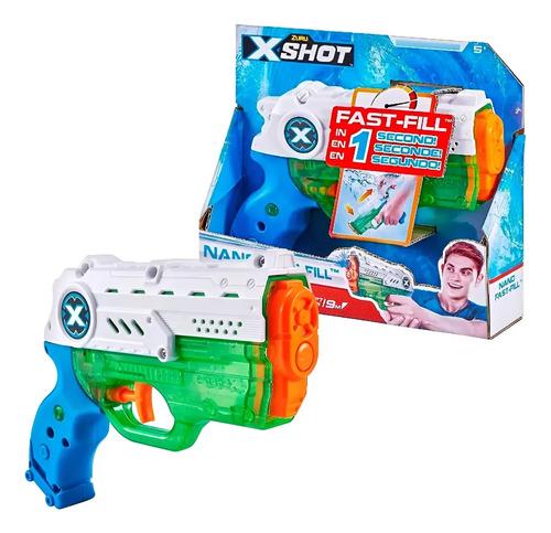 Pistola De Agua Zuru X-shot Nano Fast Fill Llenado Rapido Azul Y Verde