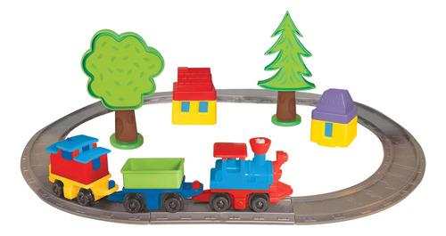 Juego Tren Mediano - Vias 37.5 X 53 Cm Antex 8331 Color Varios