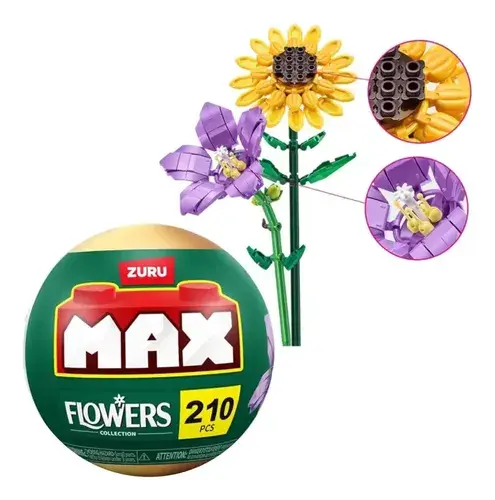 Flor Girasol Bloques Para Armar Zuru Max 210 Adorno Deco 210 Platycodon Y Girasol
