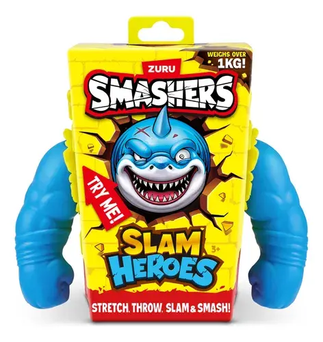 Smashers Slam Heroes Muñeco Tiburón Para Estirar Y Aplastar