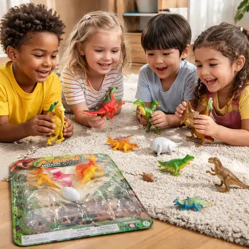 Set Dinosaurios 7 Figuras + 2 Huevos Juguete Infantil