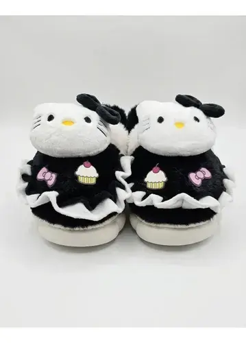 Pantuflas Invierno Infantiles Peluche Suela Antideslizante Gatito Con Corderito 30-31