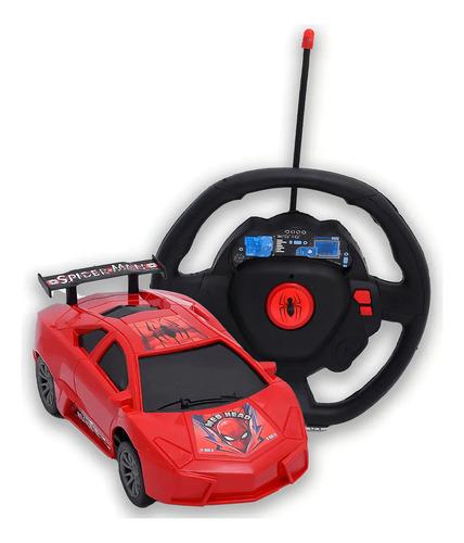 Auto Radio Control Marvel Spiderman Ditoys Rojo Escala 1:24 2 Funciones