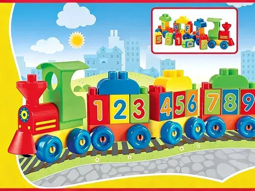 Tren Locomotora Con Numeros Y Letras Bloques P Armar Abrick Tren