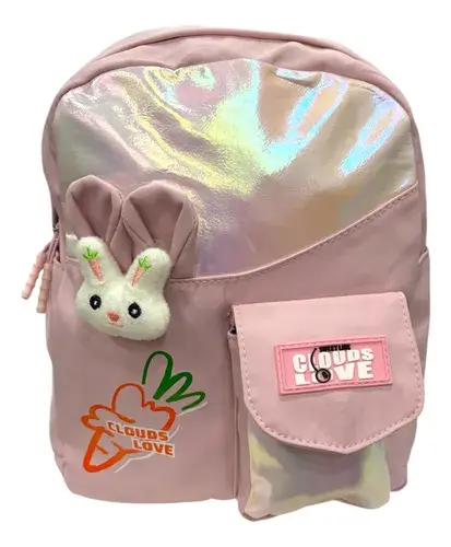 Mochila Infantil Conejo Kawaii Niñas Conejito Escolar Viaje Rosa Conejito