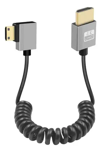 Gelrhonr Mini Cable En Espiral Hdtv 4k/60hz 18gbps Angulo 90