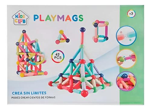 Bloques Magnéticos De Construcción Kid Club Playmags, 42 Piezas Para Niños Kids Club Playmags Construccion Magnetica 42pzs