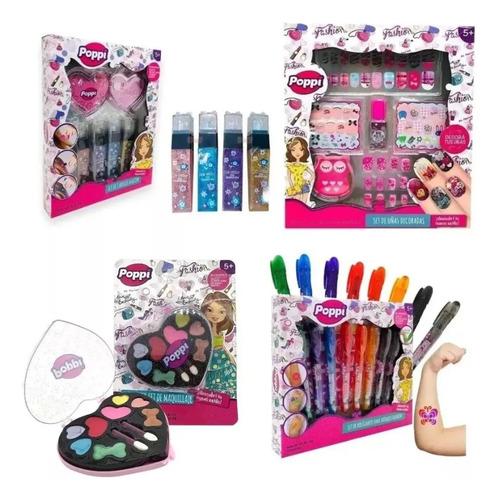 Super Combo Set Maquillaje + Uñas + Set De Cabello + Tatuaje