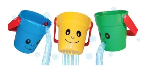 3 Baldecitos Para Jugar En El Agua Baño Infantil Bebes Antex Azul Amarillo Y Verde